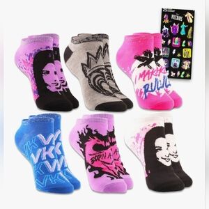 [NWT] Disney Descendants Villian Socks Girls Bundle 6 Ankle Large